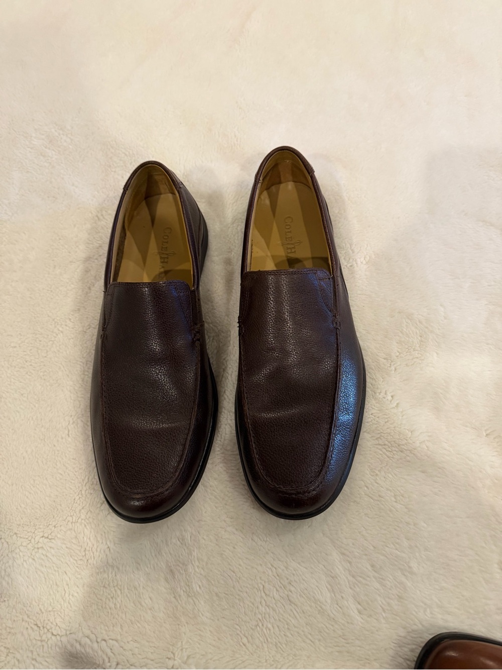 Cole Haan Dark Brown Leather Slip-On Loafers